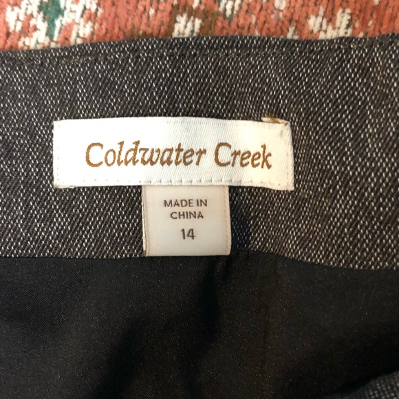 Coldwater Creek Pencil Skirt Career Brown Zipper Pockets Lined Double Slit - Picture 3 of 11